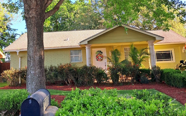 view of single story home