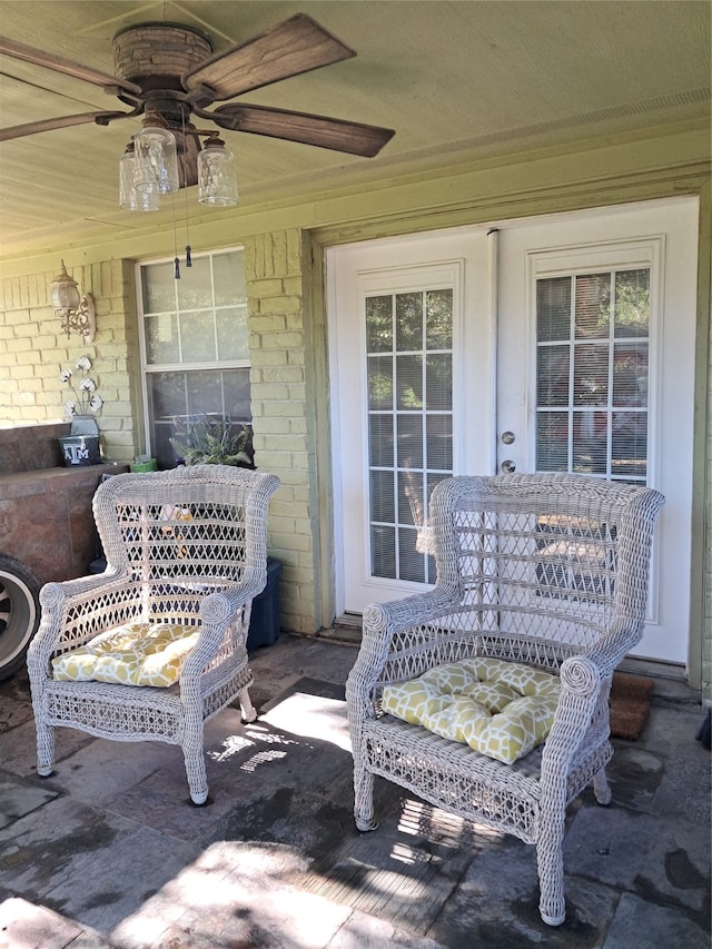 view of patio featuring a porch