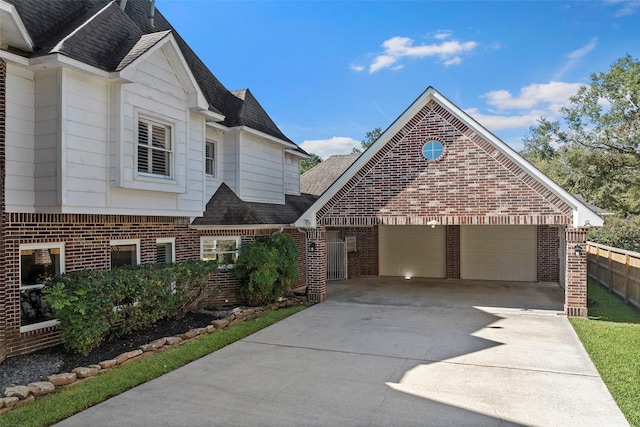 view of front of home with a garage