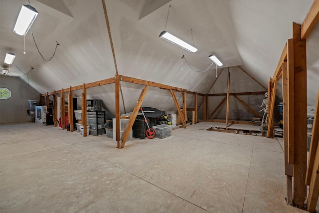 view of unfinished attic