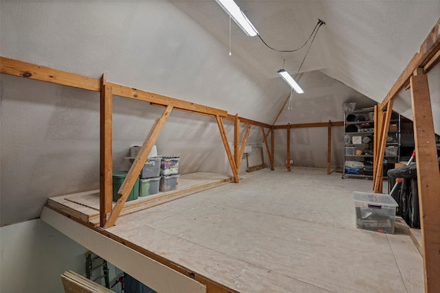 view of unfinished attic