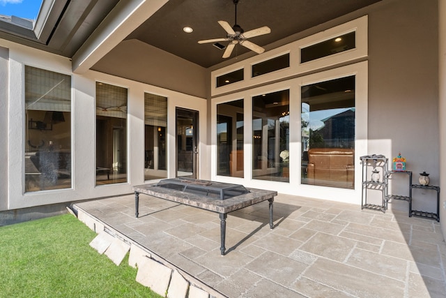 view of patio / terrace with ceiling fan