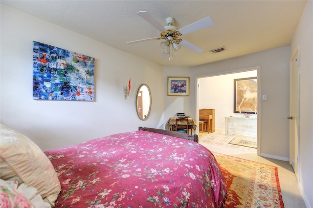 bedroom with ceiling fan