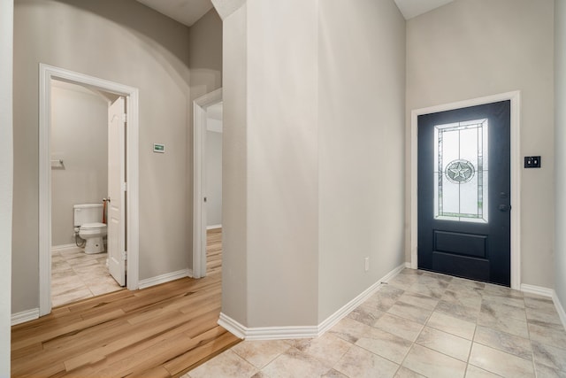 foyer entrance featuring light hardwood / wood-style flooring