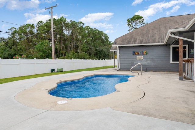 view of pool featuring a patio area