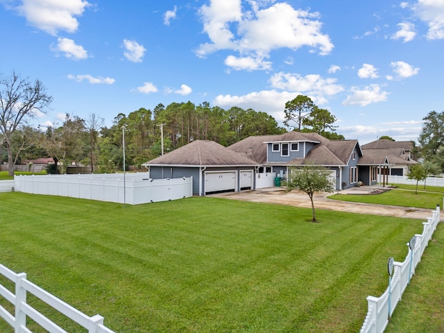 exterior space with a garage