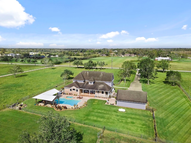 drone / aerial view with a rural view