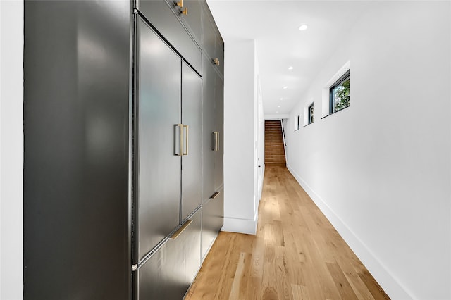 hall featuring light hardwood / wood-style floors