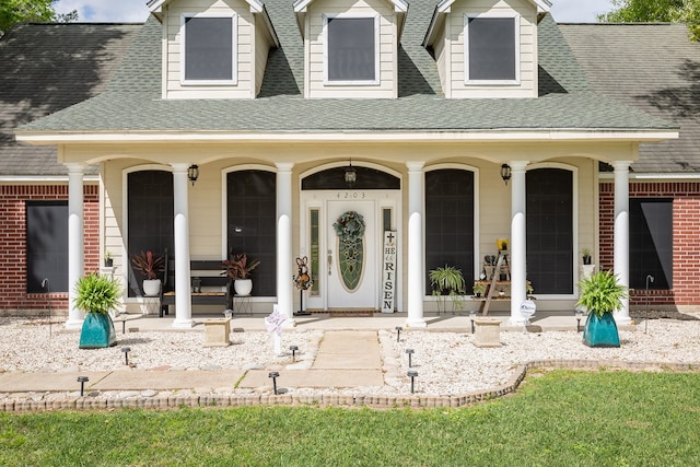 exterior space featuring covered porch