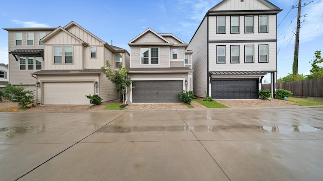 view of front of property featuring a garage