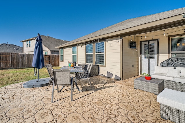 view of patio / terrace featuring an outdoor living space