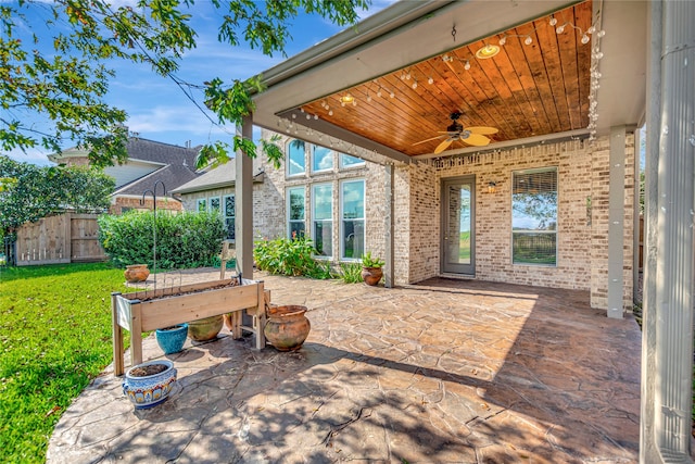 view of patio / terrace with ceiling fan