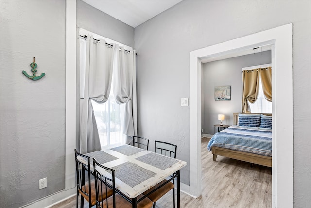 bedroom featuring light hardwood / wood-style floors