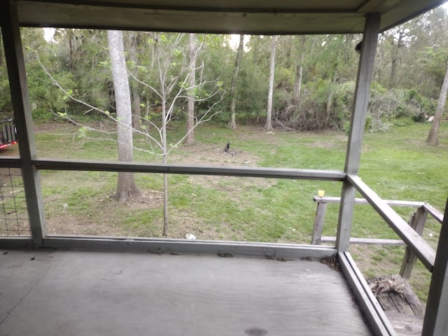 view of unfurnished sunroom