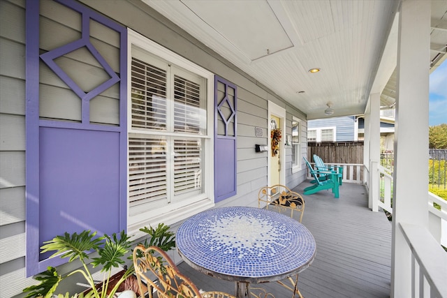 wooden deck with a porch