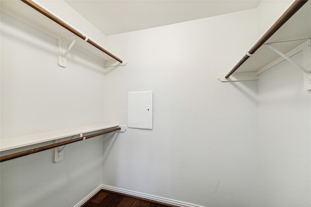 walk in closet featuring hardwood / wood-style floors