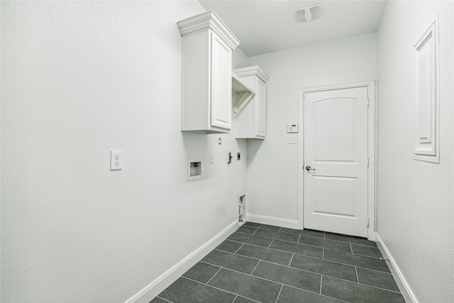 clothes washing area with hookup for an electric dryer, hookup for a gas dryer, and hookup for a washing machine