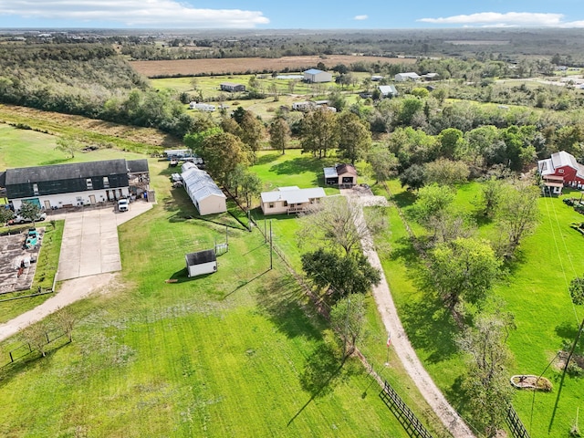 aerial view featuring a rural view