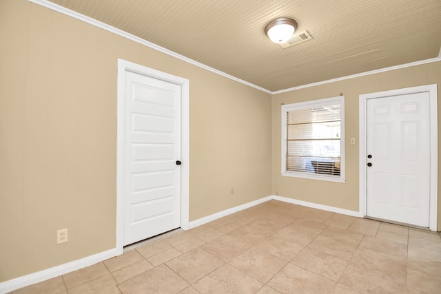 interior space with ornamental molding