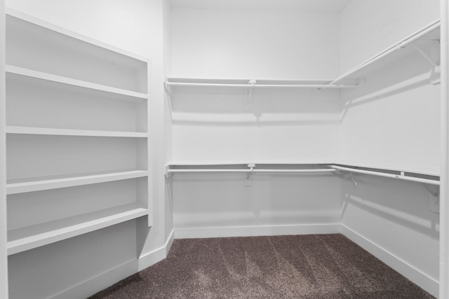 spacious closet with dark carpet