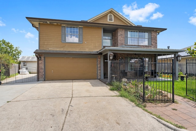 front facade with a garage