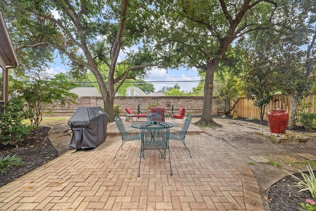 view of patio featuring area for grilling