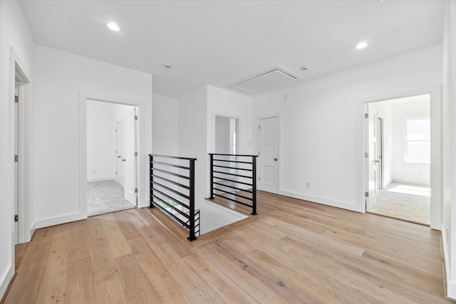 interior space with light hardwood / wood-style flooring