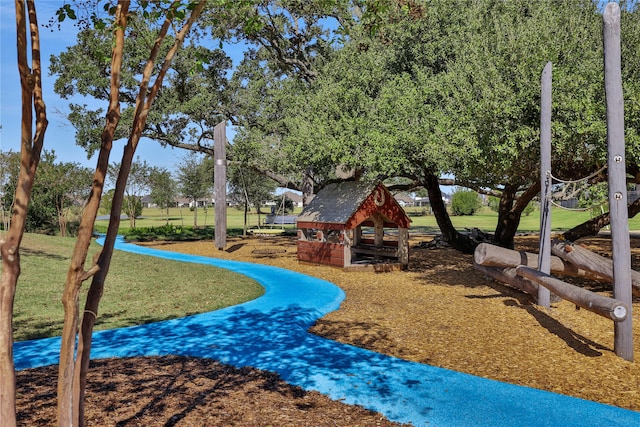 surrounding community featuring a yard and a gazebo