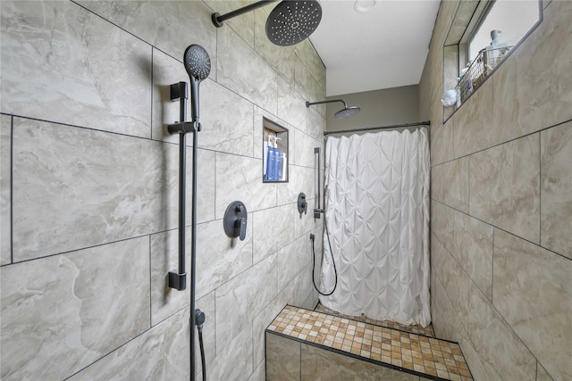 bathroom featuring walk in shower