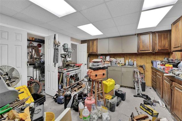 kitchen with a drop ceiling