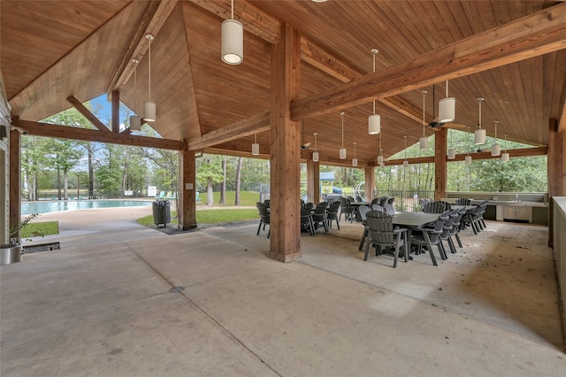 view of patio / terrace with ceiling fan