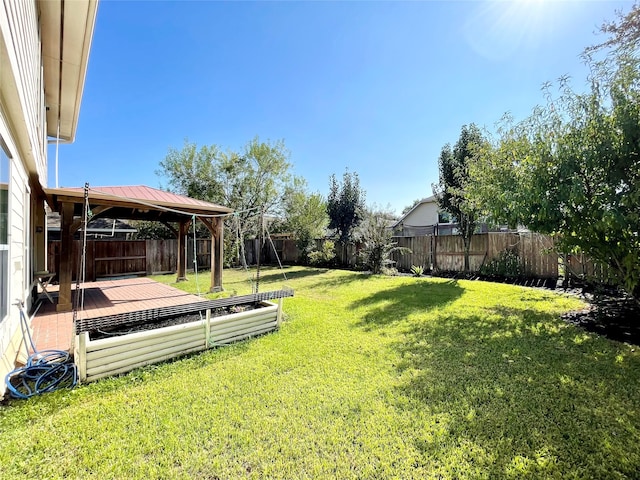 view of yard with a gazebo and a patio