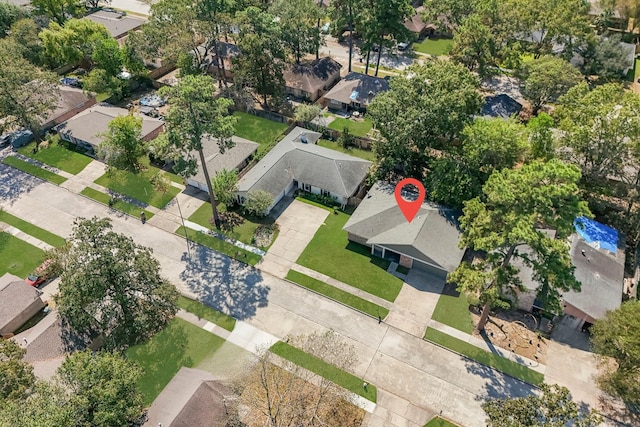 aerial view of residential area