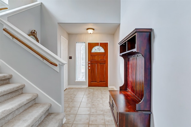 view of tiled foyer entrance