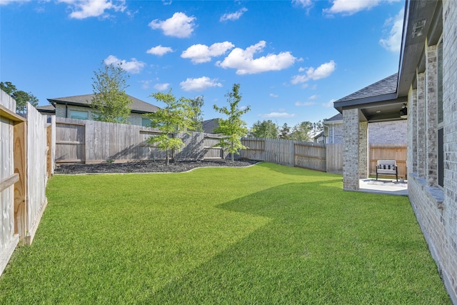 view of yard with a patio area