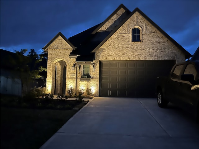 view of french country inspired facade