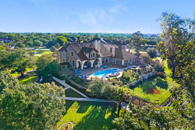 4 Steven Luke Ln, Friendswood, TX 77546 - view from above of property with a pool