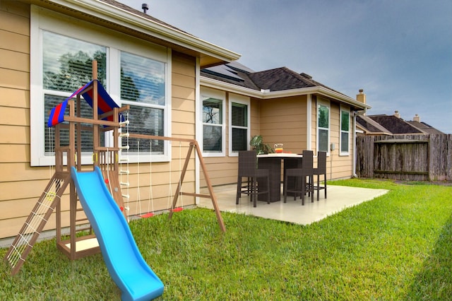 exterior space with a yard and a patio