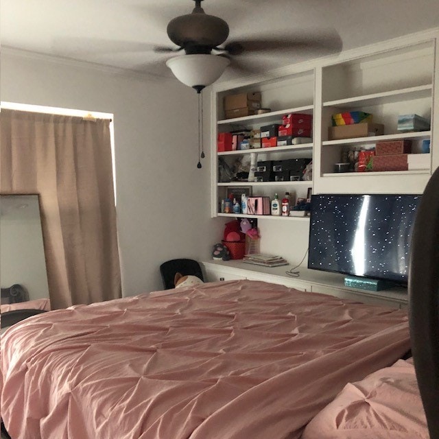 bedroom with ceiling fan