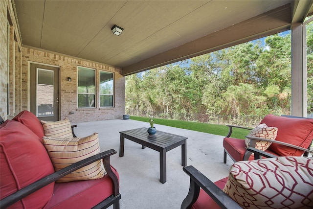 view of patio / terrace featuring an outdoor hangout area