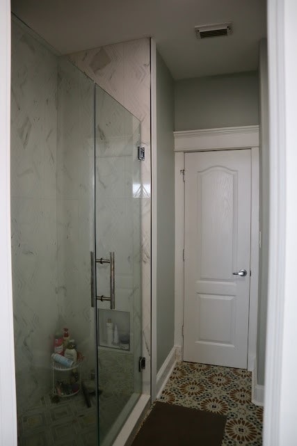 bathroom featuring walk in shower