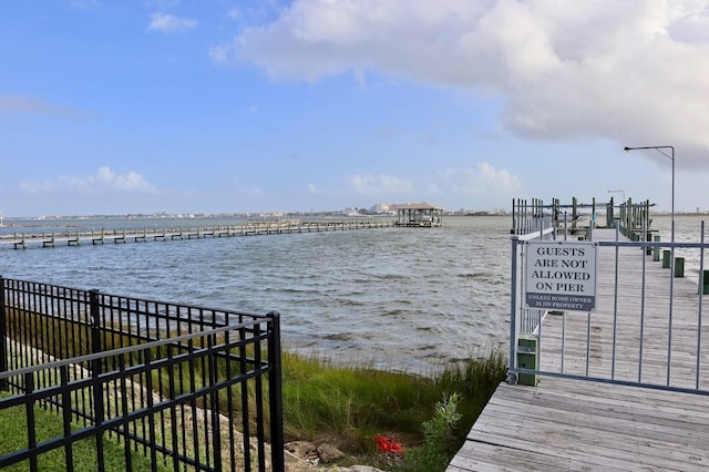 exterior space featuring a water view