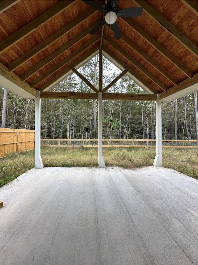 view of patio with ceiling fan