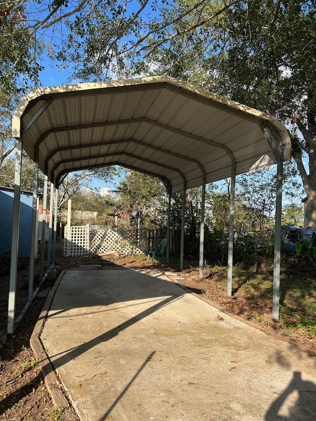 view of parking featuring a carport