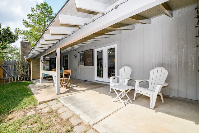 view of patio with french doors