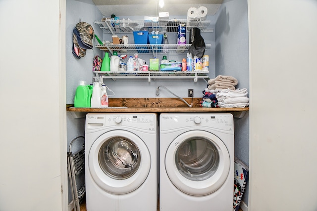 laundry area featuring washer and dryer