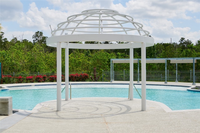 view of pool featuring a patio