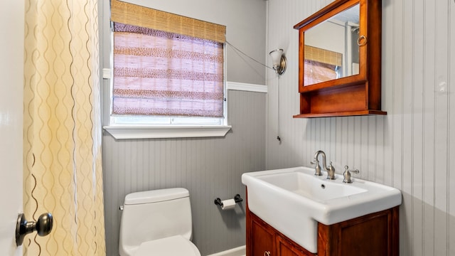 bathroom with toilet and vanity