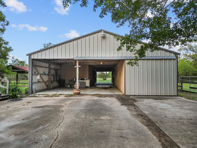 view of garage