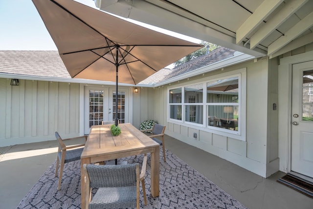 view of patio / terrace featuring french doors